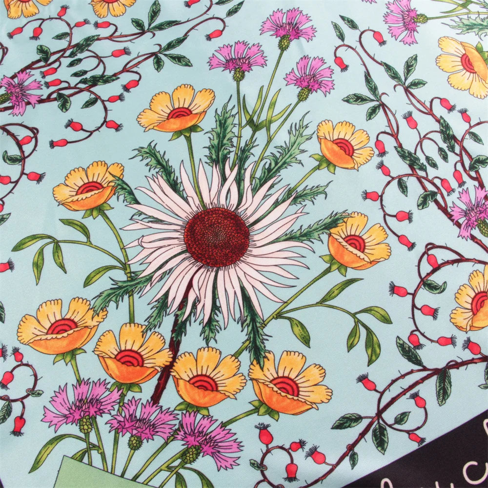Pobing Silk Scarf &ndash; Elegant Floral Print Design