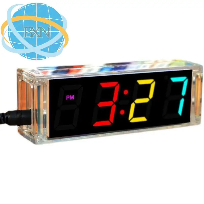 DIY Digital Tube Clock Kit &ndash; Temperature Alarm and Week Display multicolor