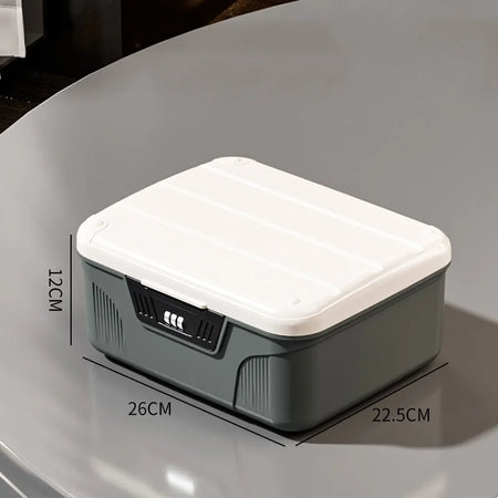 Four Digit Password Lock Safe Box &ndash; Travel Organizer Gray S