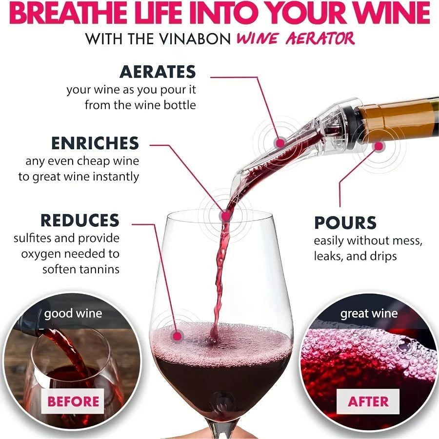 Premium Wine Aerator Pourer - Enhance Flavor Instantly