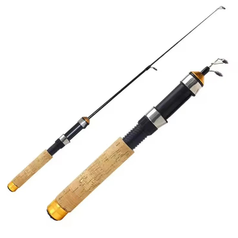 60cm Mini Shrimp Fishing Rods - Carbon Telescopic Ice Fishing Pole Color1 / 60cm