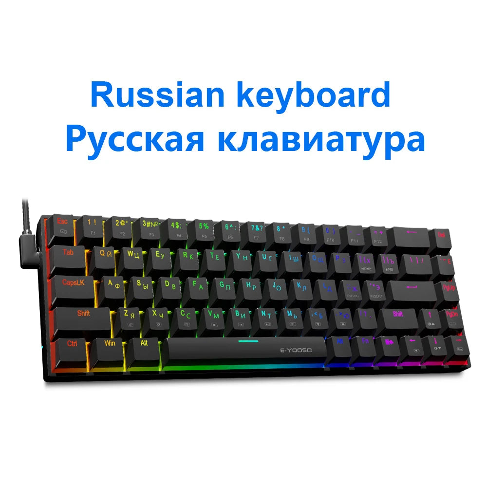 E-YOOSO Z686 RGB USB 60 Percent Mechanical Keyboard &ndash; Slim Z686RGB-RU / Red Switch