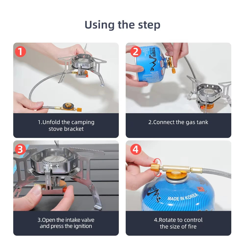 3000W Camping Gas Stove - Ultra High Heat Output Quick Boil