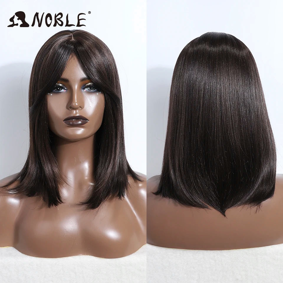 Noble Bob Wig - Silky Straight 16 Inch Synthetic Wig with Bangs for Cosplay and Daily Wear F5-6A / CHINA / 16inches