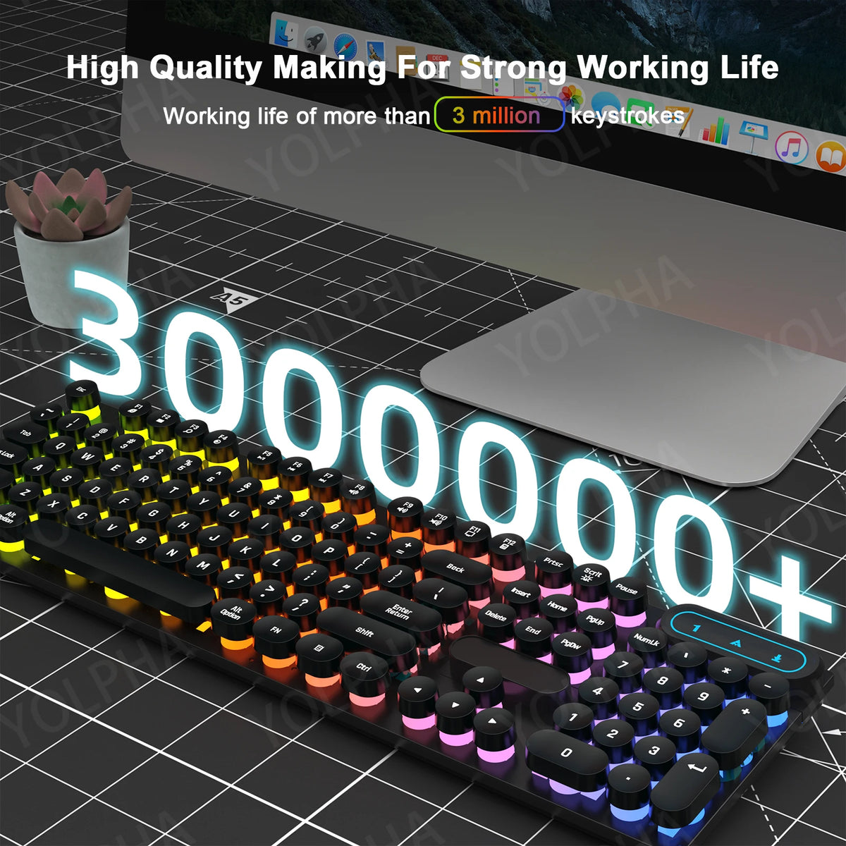 UnyFunn Wired 104 Keys Gaming Keyboard - Color Backlit