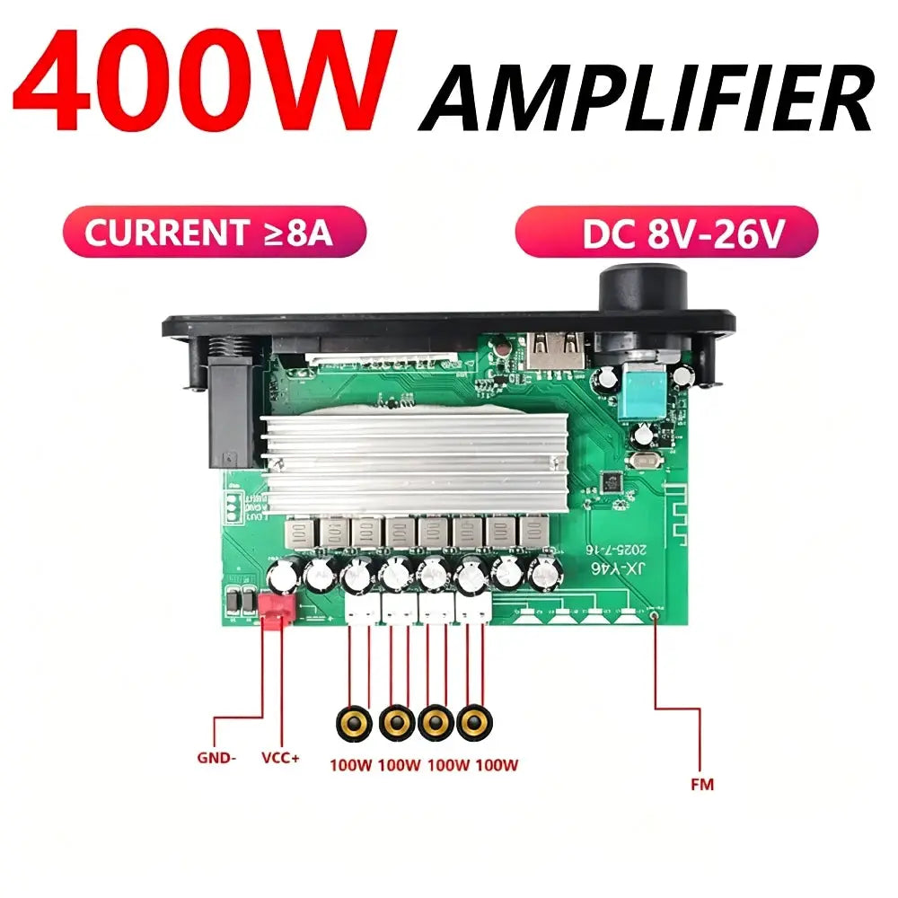 KEBIDUMEI 400W Amplifier Bluetooth MP3 WMA APE Decoder Board DC8-26V Car Audio Microphone USB TF FM Radio DIY Mp3 Music Player by InterCyprus Trading Ltd