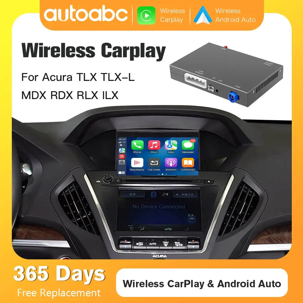 Wireless CarPlay Android Auto For Dual screen Acura TLX TLX-L MDX RDX RLX ILX 2014-2019 With Navigation Airplay BT GPS Function by InterCyprus Trading Ltd