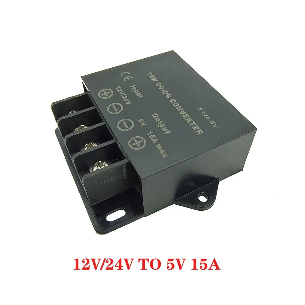 12V 24V to 5V DC DC Converter &ndash; Versatile Step Down Voltage Regulator 12-24V to 5V 15A / 12-24V / 5V