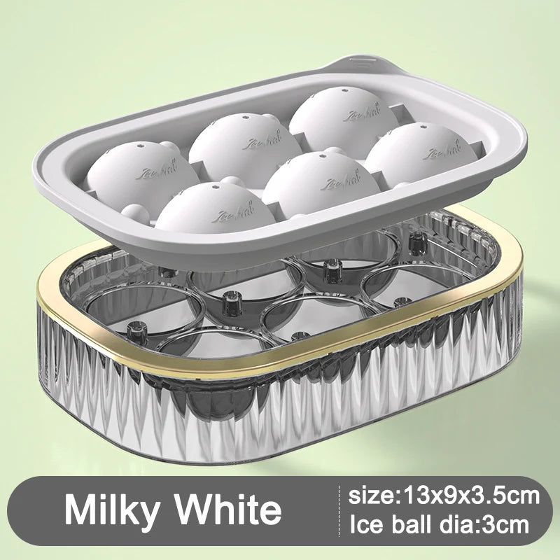 Ice Ball Mold &ndash; Eco Friendly Silicone Ice Ball Maker 6in1 WHITE