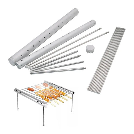 Portable Stainless Steel Mini Barbecue Grill - Foldable &amp; Lightweight for Outdoor Cooking