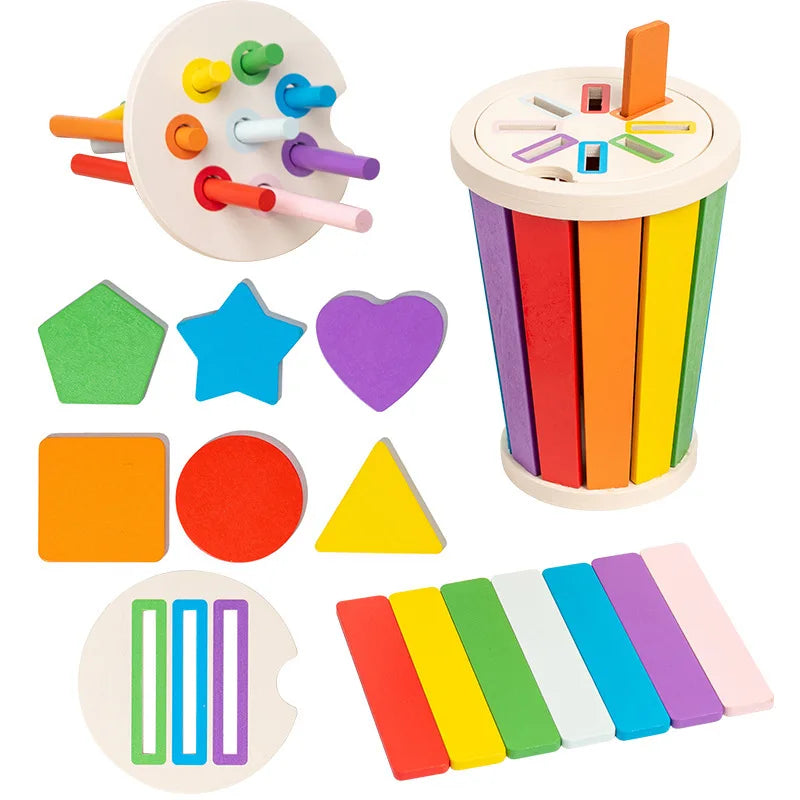 Wooden Educational Toys for Children - Color and Shape Matching, Math Learning, and Sport Gifts