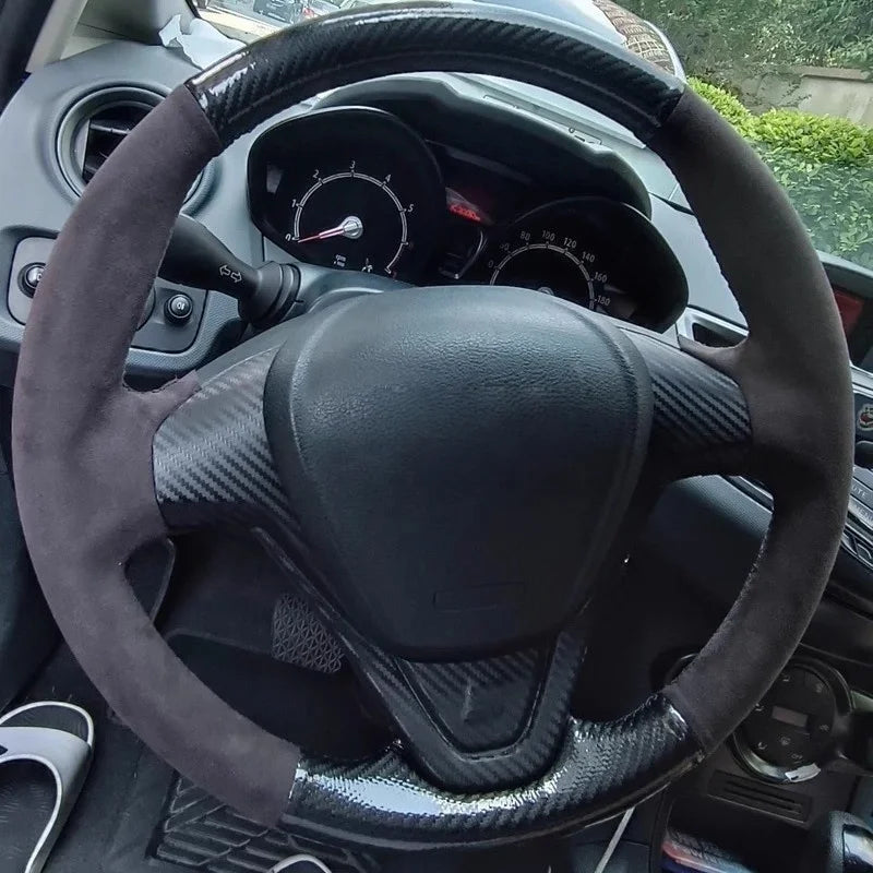 Lenkradbezug aus Veloursleder für Ford EcoSport Fiesta 2008-2017