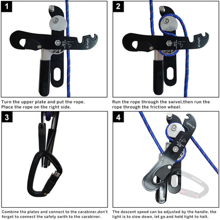 Lighten Up 25KN Climbing Descender for Ropes (0.35-0.5 Inch)