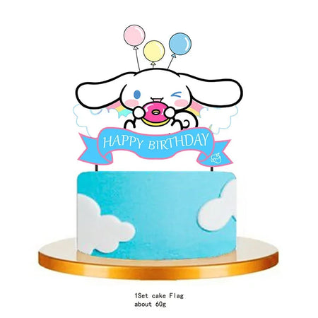 Cinnamoroll Kids Birthday Party Tableware Set Cake Flag 1Pcs