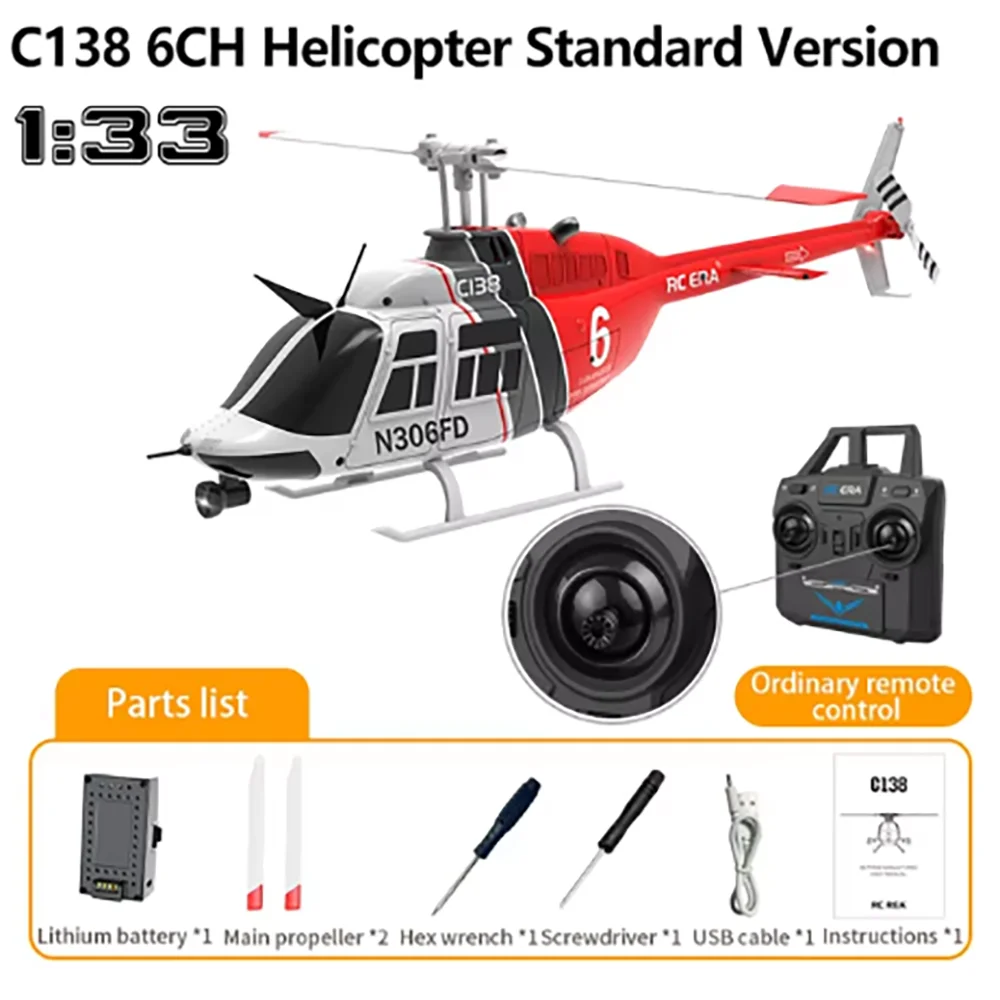 C138 RC Helicopter &ndash; Altitude Hold App Controlled Flight Red