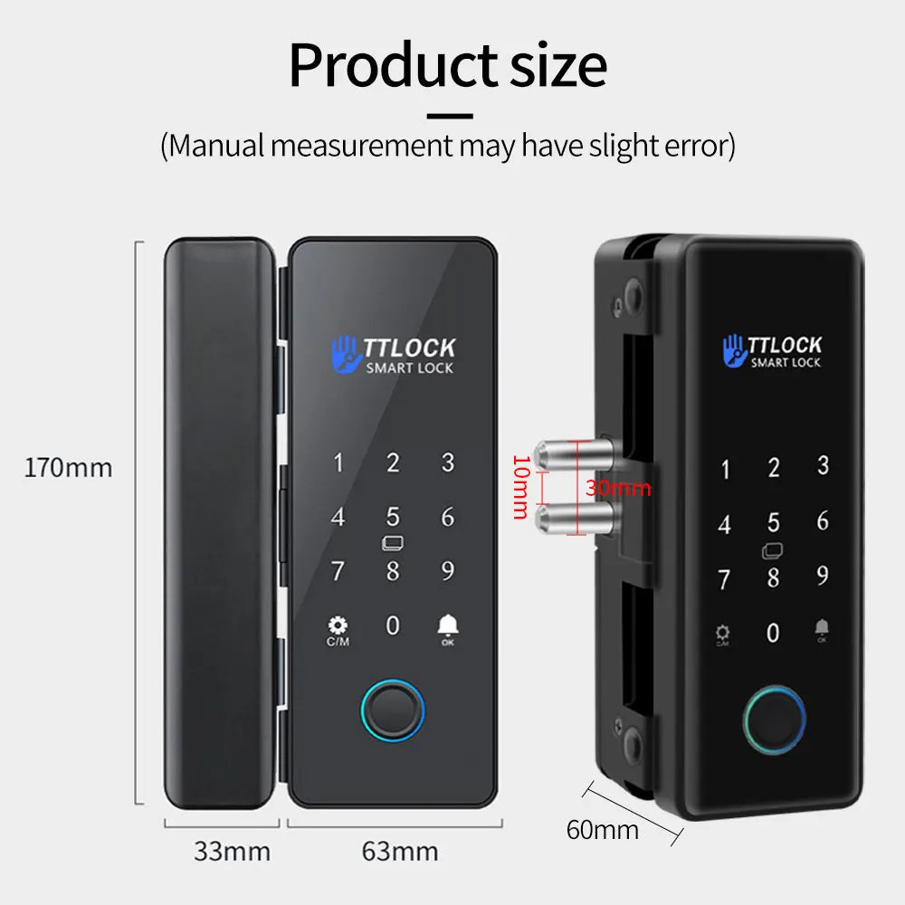 Bluetooth TTLOCK Glass Door Lock &ndash; Biometric Access