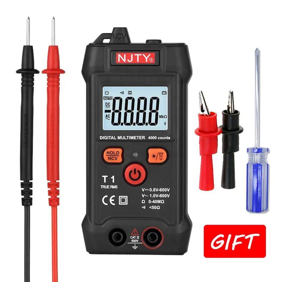 NJTY T1 Pocket Multimeter TrueRMS NCV 600V DC Tester