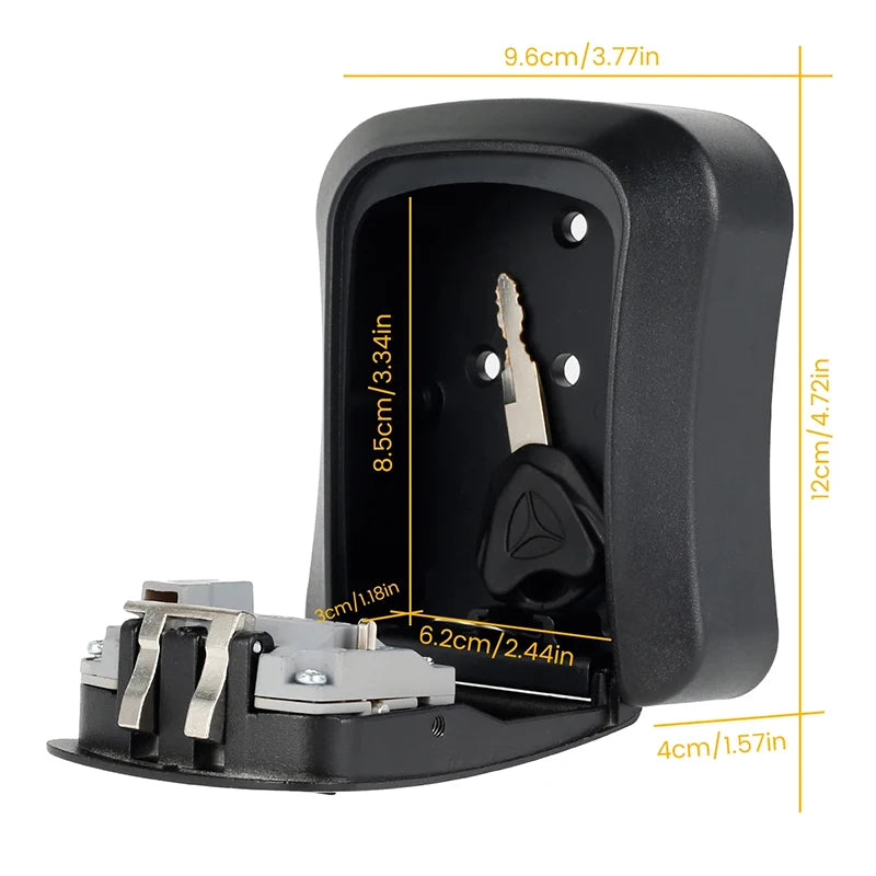 Wall Mount Key Storage Secret Box &ndash; 4 Digit Combination Lock
