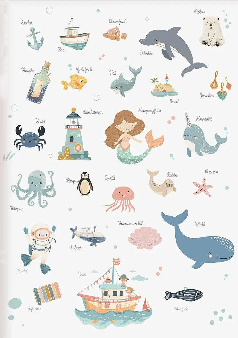 Alphabet Education Canvas Poster for Children's Room, Modern Wall Decor, Unframed