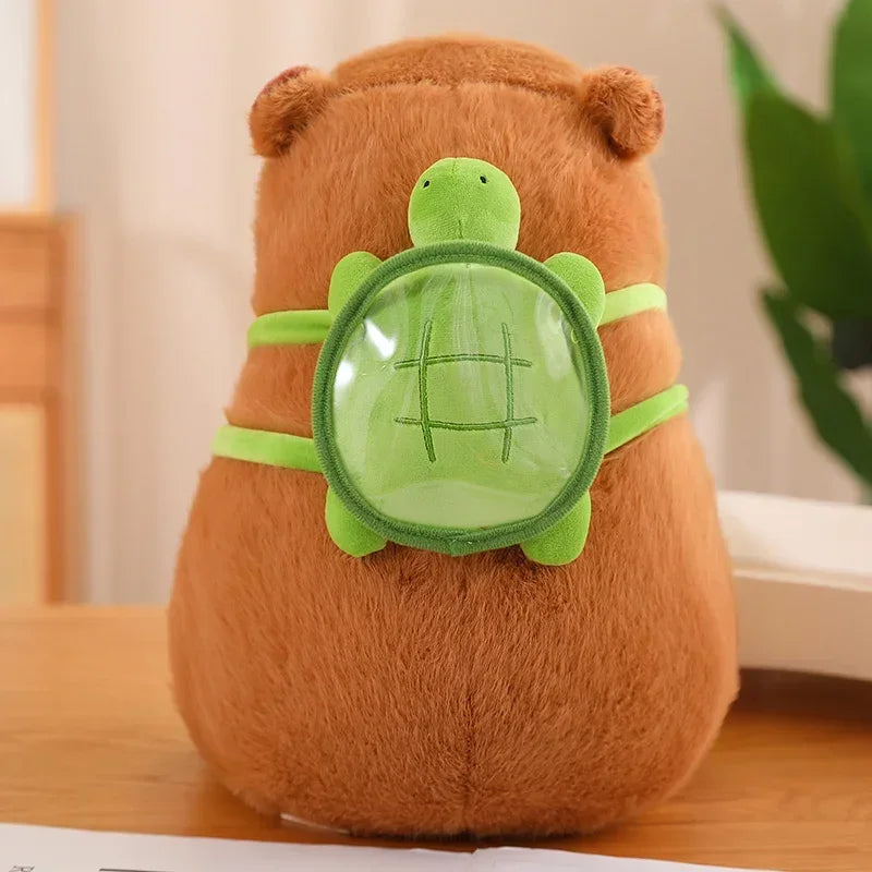 Capybara Plush Toy with Turtle Backpack