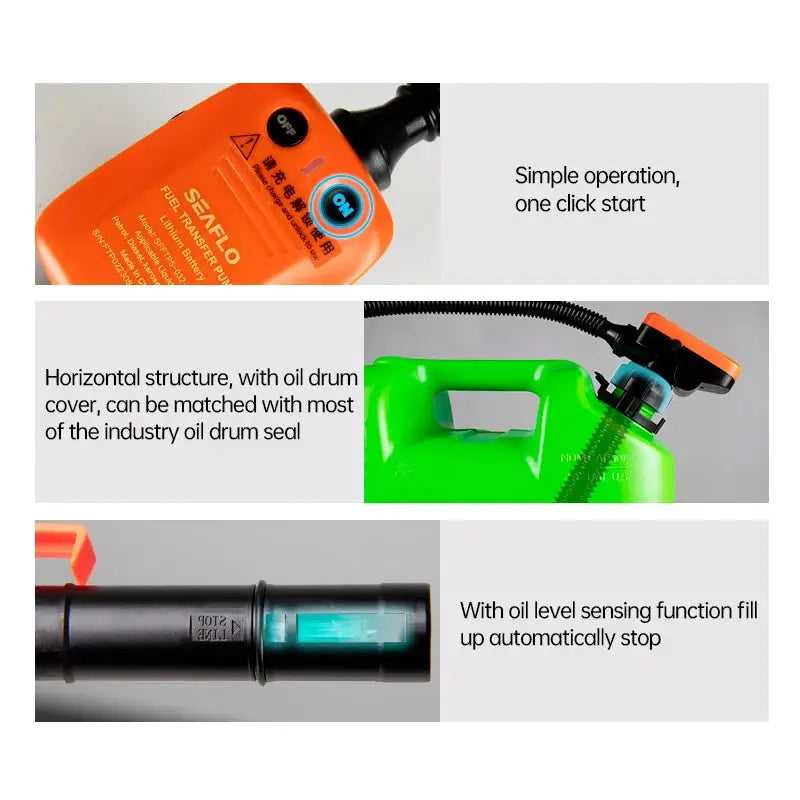 Electric Fuel Transfer Pump, 2 Battery Versions: Lithium Rechargeable or Dry Battery, Automatic Pump for Car, Boat, RV by InterCyprus Trading Ltd