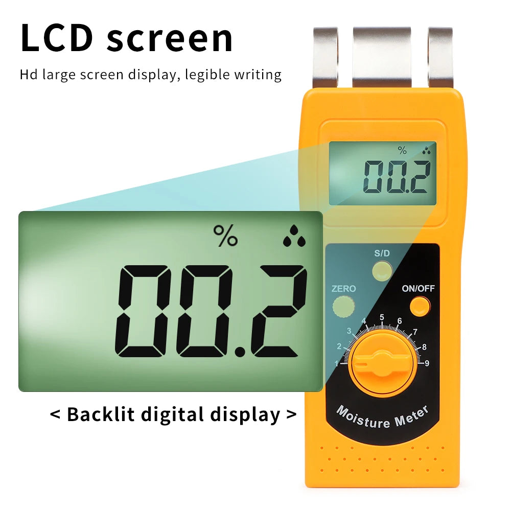 Digital Carton Concrete Paper Wood Moisture Meter &ndash; Compact