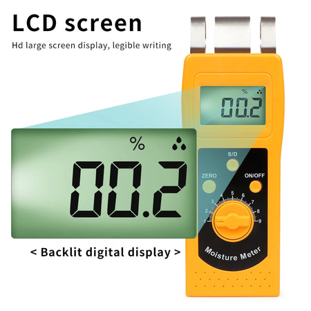 Digital Carton Concrete Paper Wood Moisture Meter &ndash; Compact