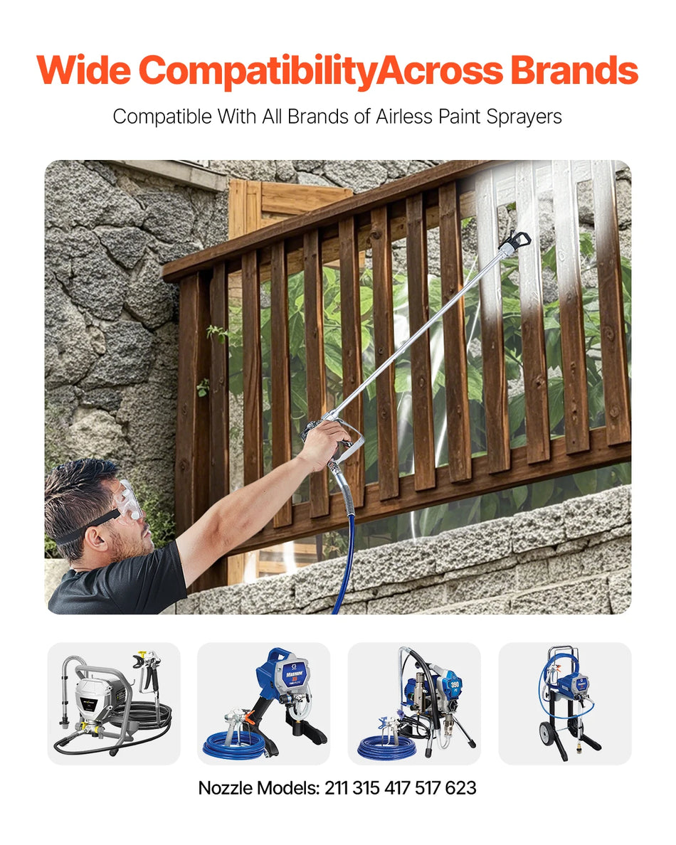 Kit di pistola a spruzzo per vernice senza aria e tubo – 3600 PSI
