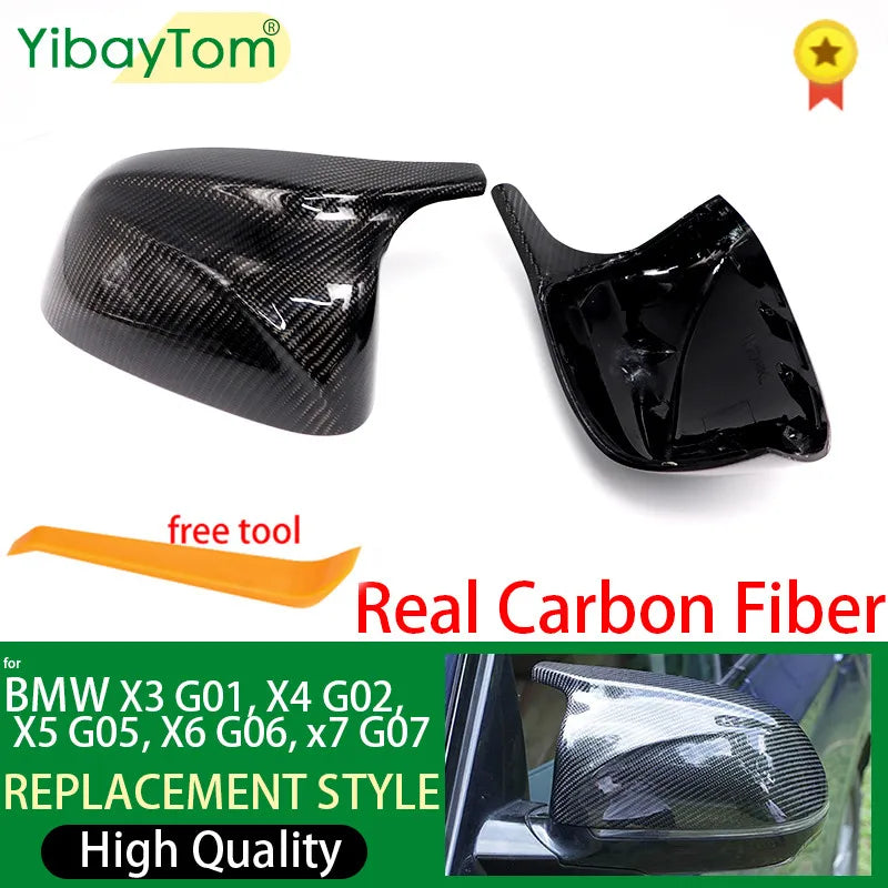Uhlíková vlákna kryt zrkadla pre BMW X3 X4 X5 X6 X7 G01 G02 G05 G06 G07 M Look