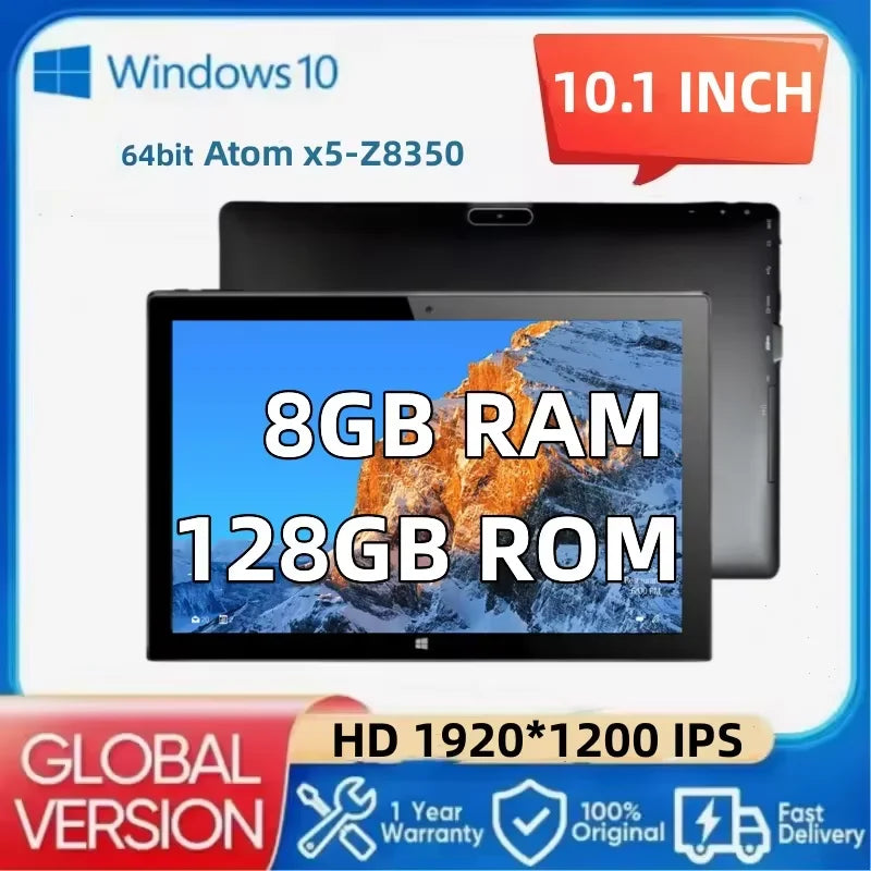 Glavey 10.1 Inch Windows 10 Tablet &ndash; Ultra Slim Dual Cameras add BIT Keyboard / 4GB 32GB / CHINA