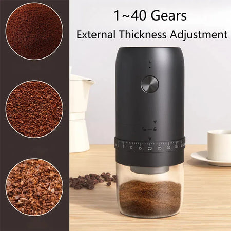 Crearoma Portable Electric Coffee Grinder &ndash; 40 Gear Settings