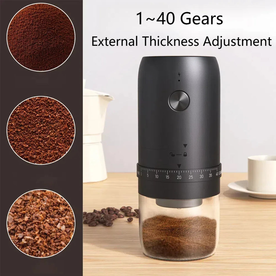 Crearoma Portable Electric Coffee Grinder &ndash; 40 Gear Settings