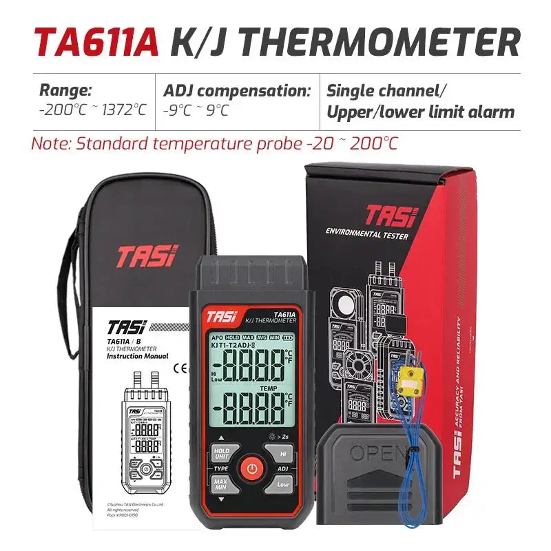 TA611A TA611B Digital Thermocouple Thermometer K J Type LCD TA611A