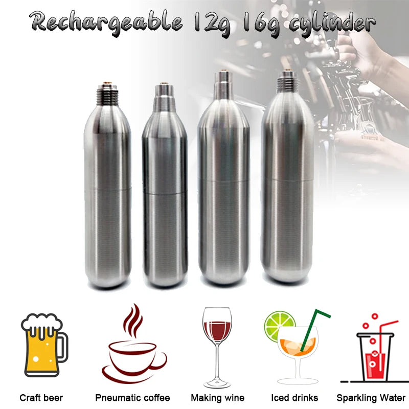 New Design UnThreaded CO2 Cartridge 16G &ndash; Refillable