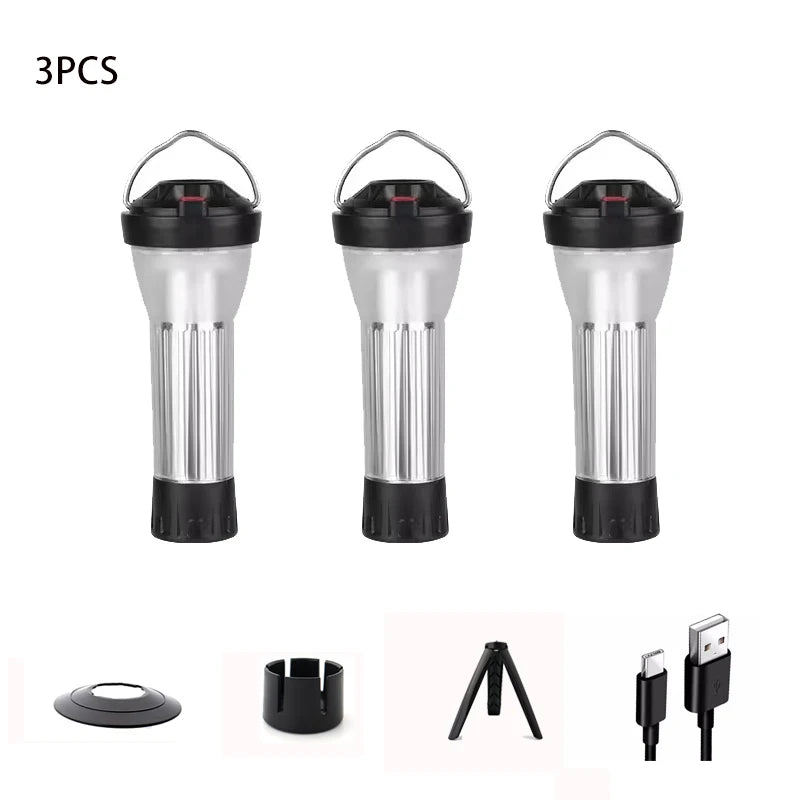 Outdoor Camping Lantern With Magnetic Base &ndash; Five Modes 3pcs