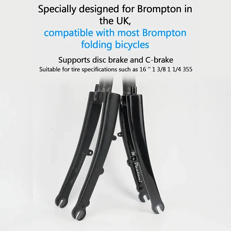 RIRO Carbon Fork for Brompton Bike Ultralight Folding Bicycle Fork 16 '' 1 3/8 1 1/4 355 Folding Bike Fork Fit Disc /C Brake by InterCyprus Trading Ltd