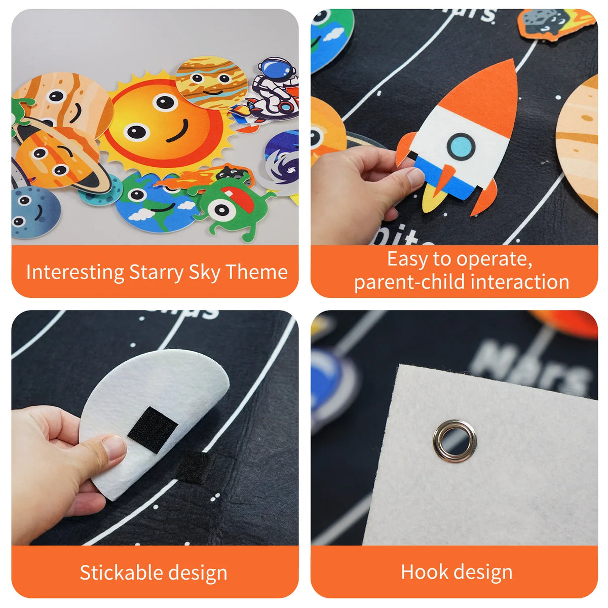 Montessori Space Educational Toy &ndash; Solar System Felt Board