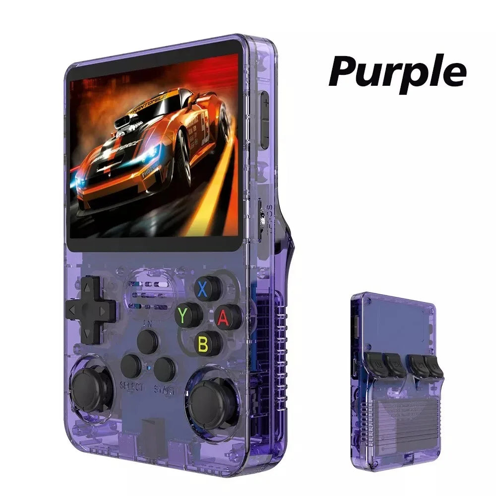 R36S Retro Handheld Video Game Console - 3.5&quot; IPS Screen, 128GB Storage Blue / 128G