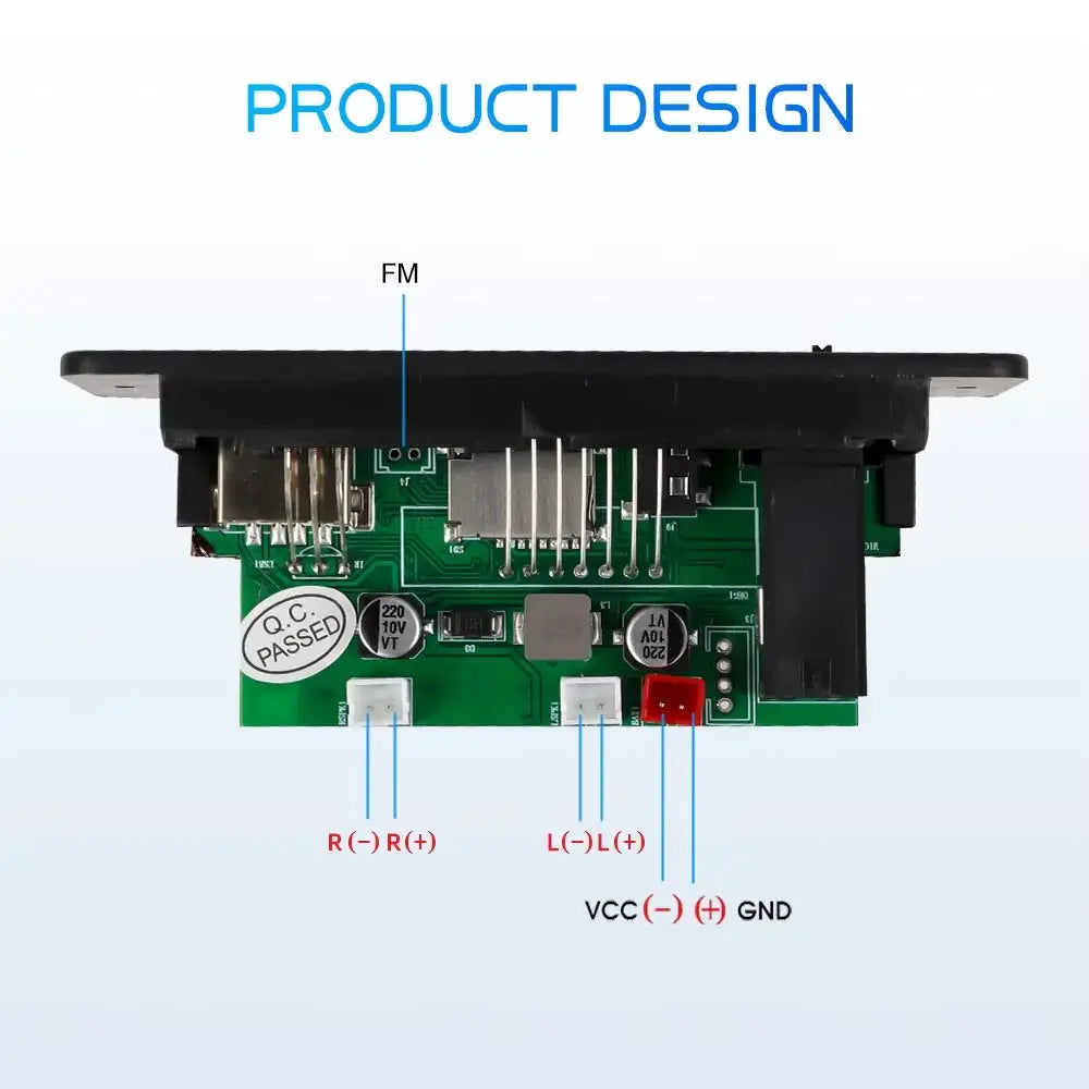 Bluetooth 5.0 MP3 Decoder Board DC 5V 10W Amplifier MP3 Player Car FM Radio Module Microphone TF USB Handsfree Call Record by InterCyprus Trading Ltd