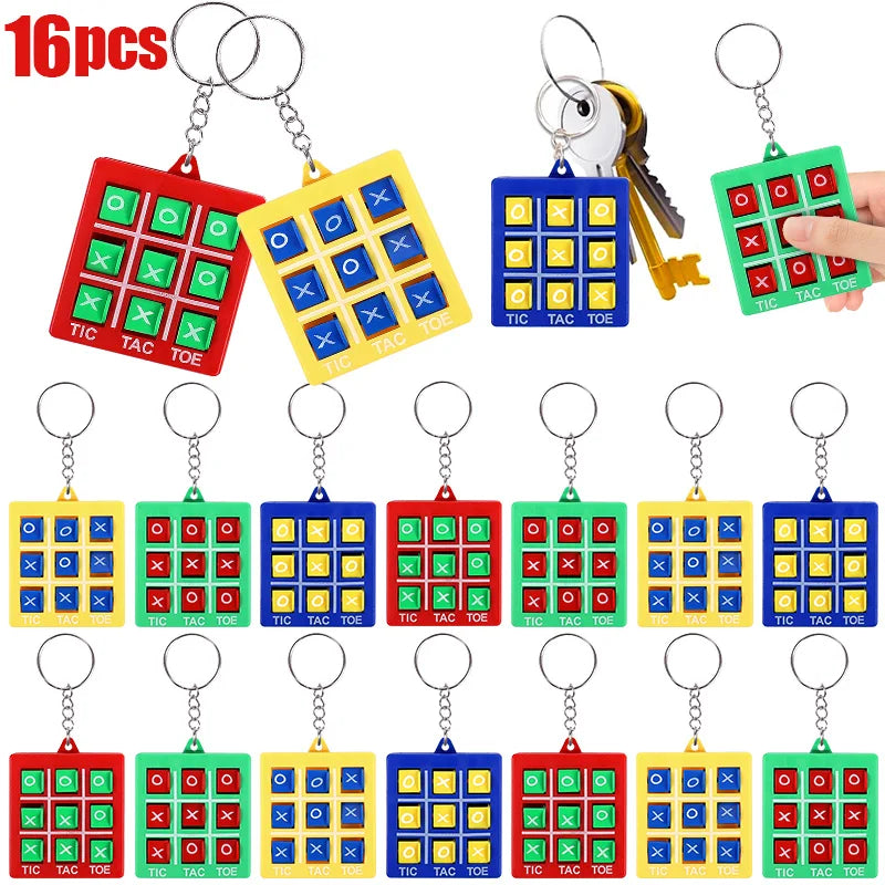 Tic Tac Toe Game Keychain - Educational Toy for Parties and Prizes