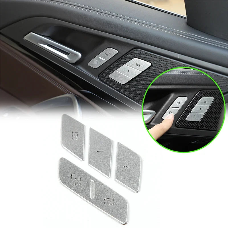 BMW X1 U11 2023 Aluminiumlegering Silver Dörrlås Klistermärke Set