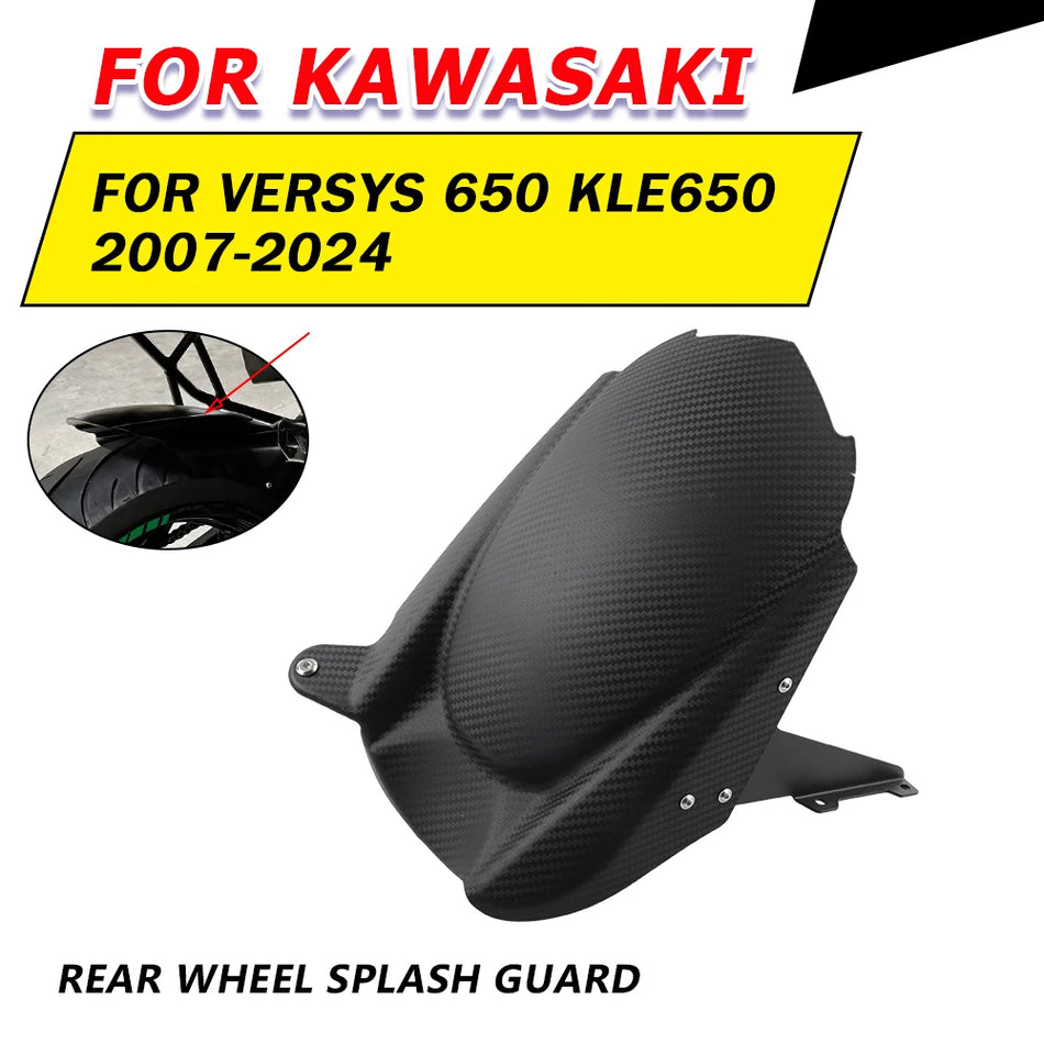 Kawasaki Versys 650 Rear Fender Mudguard With Carbon Fiber Pattern, Wheel Cover, Tire Hugger Splash Guard