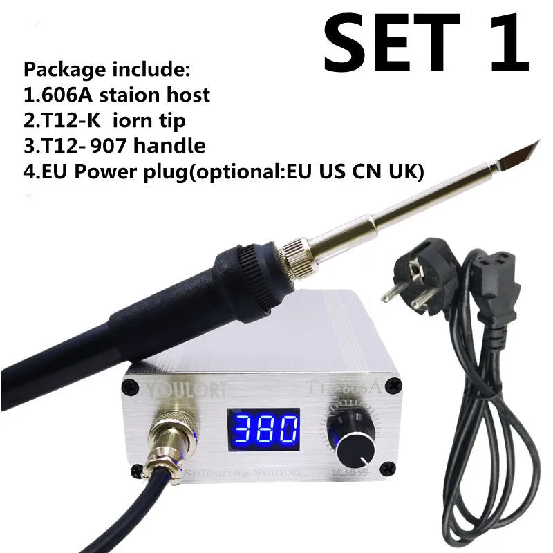 T12 75W Digital Soldering Iron Station &ndash; Temperature Ctrl silver SET 1