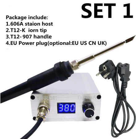 T12 75W Digital Soldering Iron Station &ndash; Temperature Ctrl silver SET 1