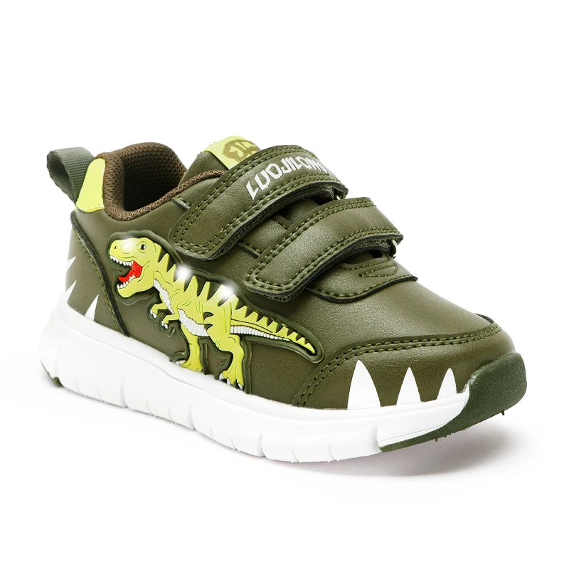 EXDINO LED T-REX Light Up Casual Sneakers for Kids