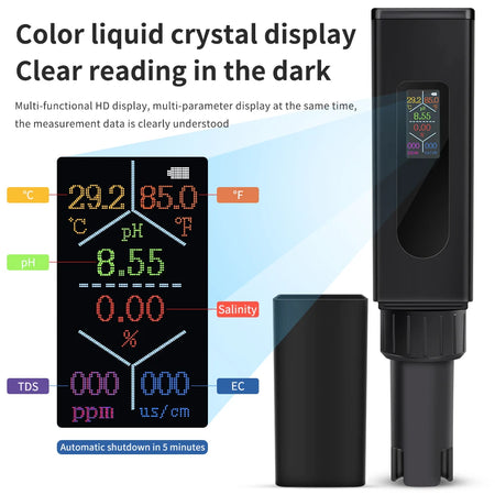 5 In 1 Water Quality Tester EC TDS PH Meter &ndash; Rechargeable