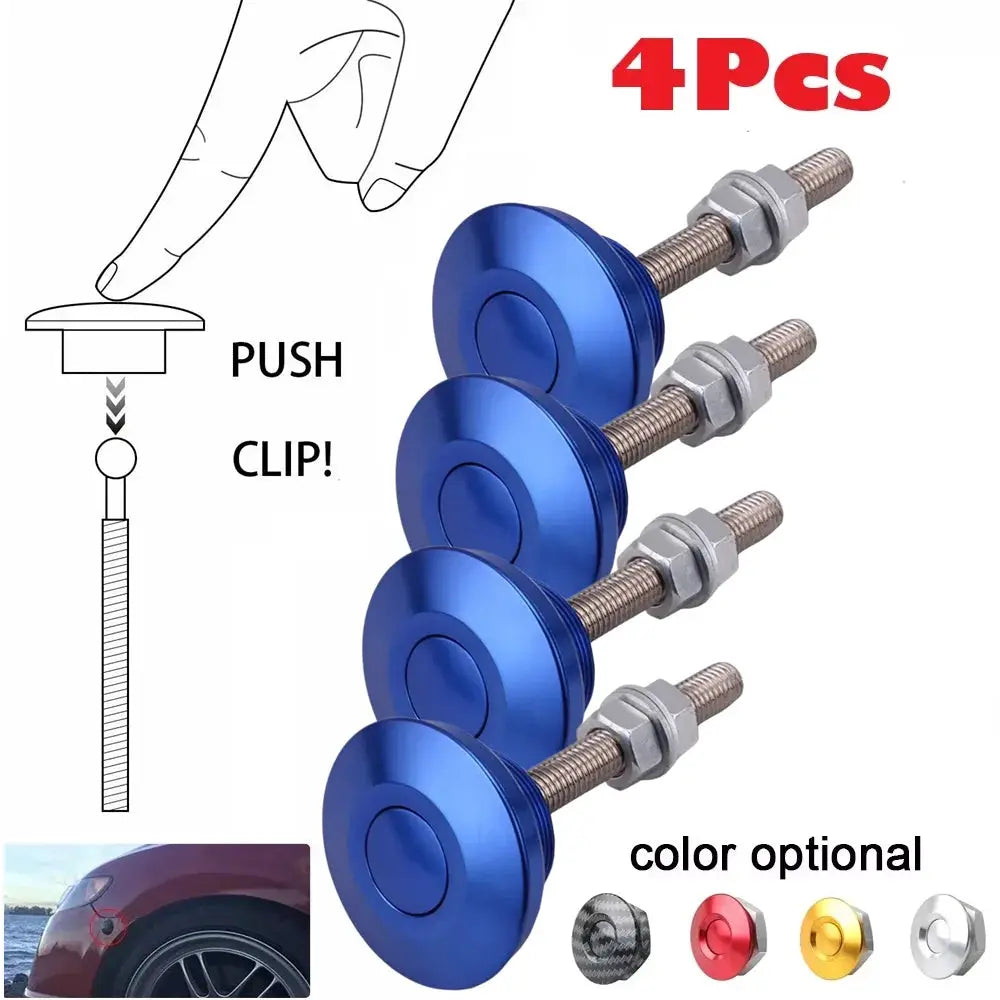 4Pcs 25/30/32mm Car Push Button Bonnet Hood Pin Quick Release Latch Lock Clip Kit Aluminum Engine Exterior Parts Universal by InterCyprus Trading Ltd