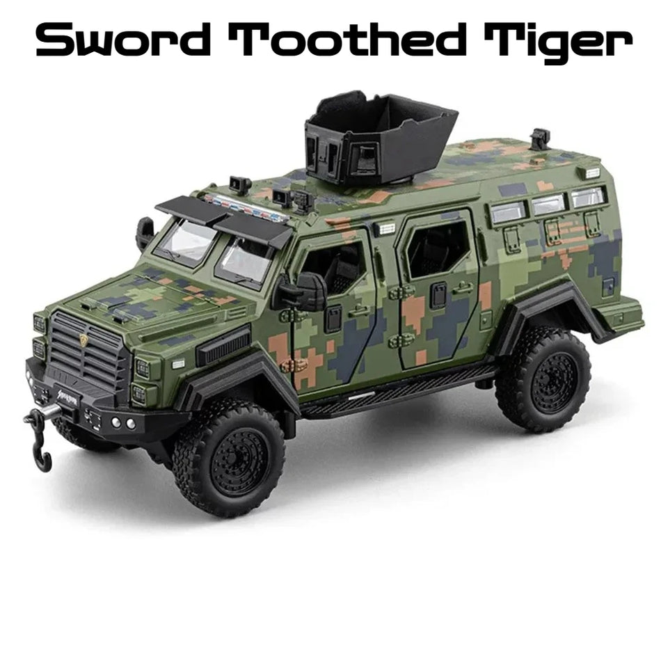 1:32 Model avtomobila z oklepom "Conqueror" tigra z mečastimi zobmi s povlekom
