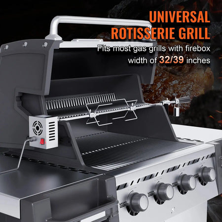 Universal Grill Rotisserie Kit 9W Stainless Steel