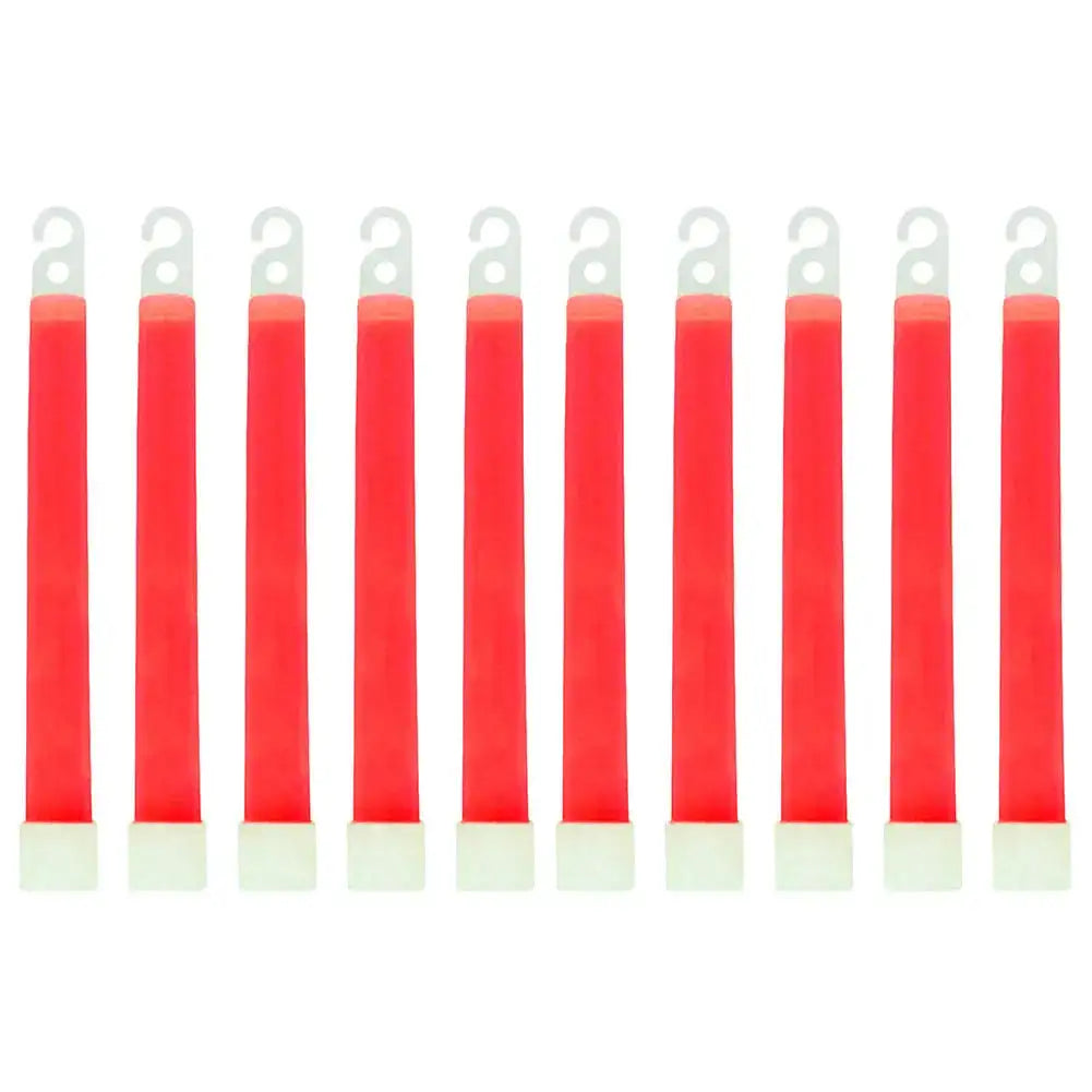 Waterproof 6 Inch Glow Sticks With Hook For Camping Gear Red